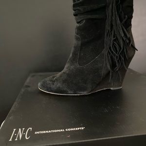 INC black boots size 5.5M - only worn a few times - box and orig plastic bags